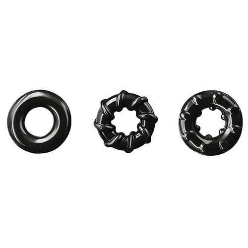 NS Novelties - Renegade Super Stretchable Dyno Cock Rings (Black) Cock Ring (Non Vibration)