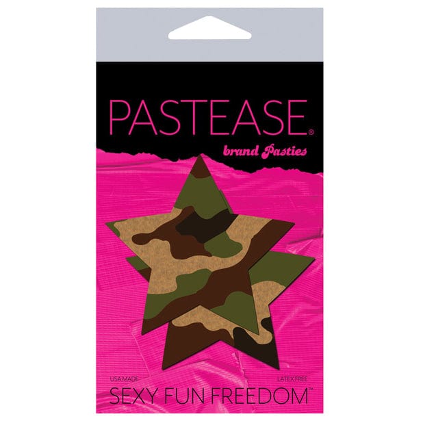 Pastease - Premium Camo Star Pasties Nipple Covers O/S (Green) Nipple Covers