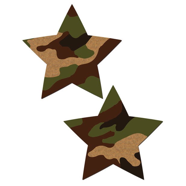 Pastease - Premium Camo Star Pasties Nipple Covers O/S (Green) Nipple Covers
