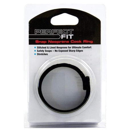 Perfect Fit - Neoprene Snap Cock Ring (Black) PF1039 CherryAffairs