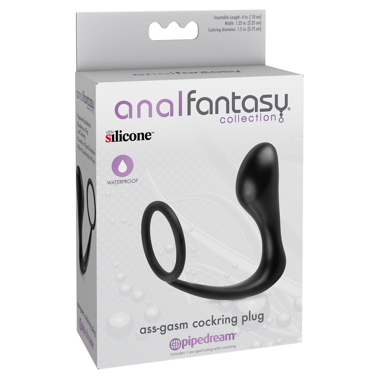 Pipedream - Anal Fantasy Ass-gasm Cockring Plug (Black) - CherryAffairs.sg