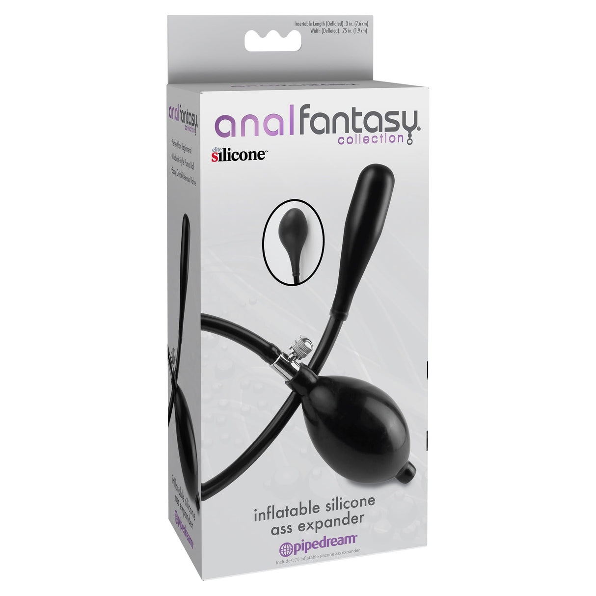 Pipedream - Anal Fantasy Collection Inflatable Silicone Ass Expander (Black) - CherryAffairs.sg