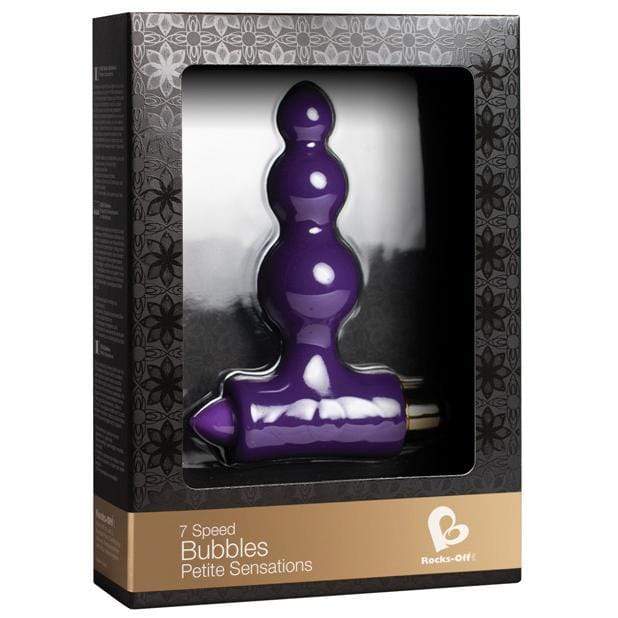 RocksOff - 7 Speed Bubbles Petite Sensations Anal Beads (Purple) Anal Beads (Vibration) Non Rechargeable