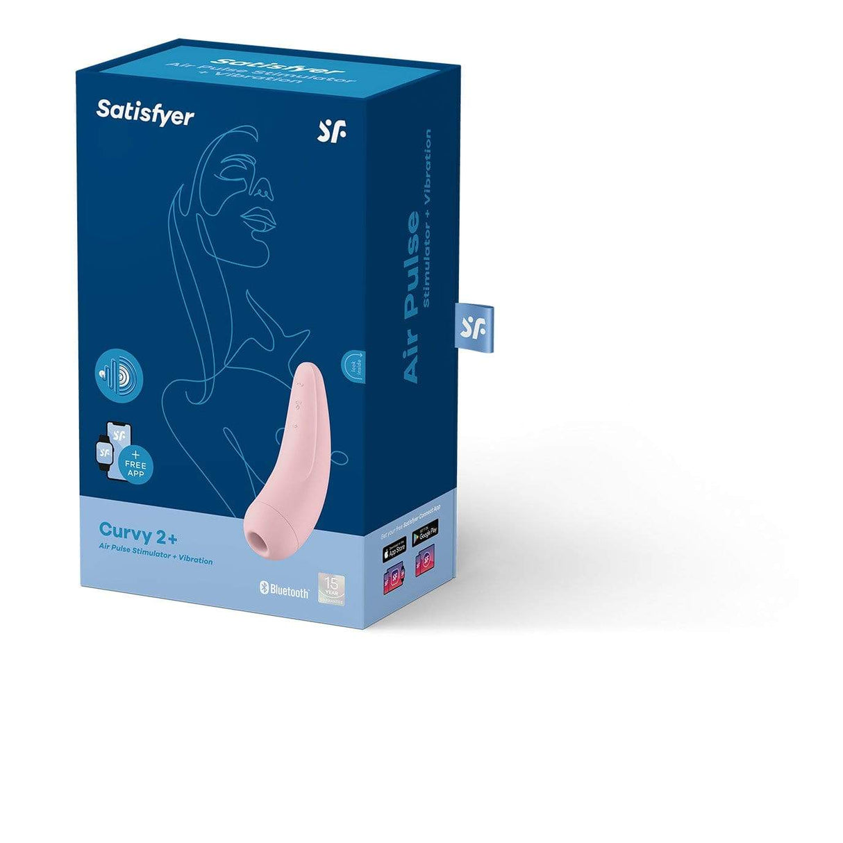 Satisfyer - Curvy 2+ App-Controlled Clitoral Air Stimulator Vibrator (Pink) STF1128 CherryAffairs
