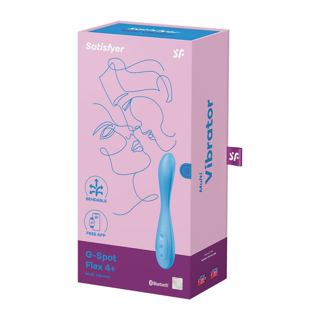 Satisfyer - Flex 4+ App-Controlled G Spot Vibrator (Blue) G Spot Dildo (Vibration) Rechargeable