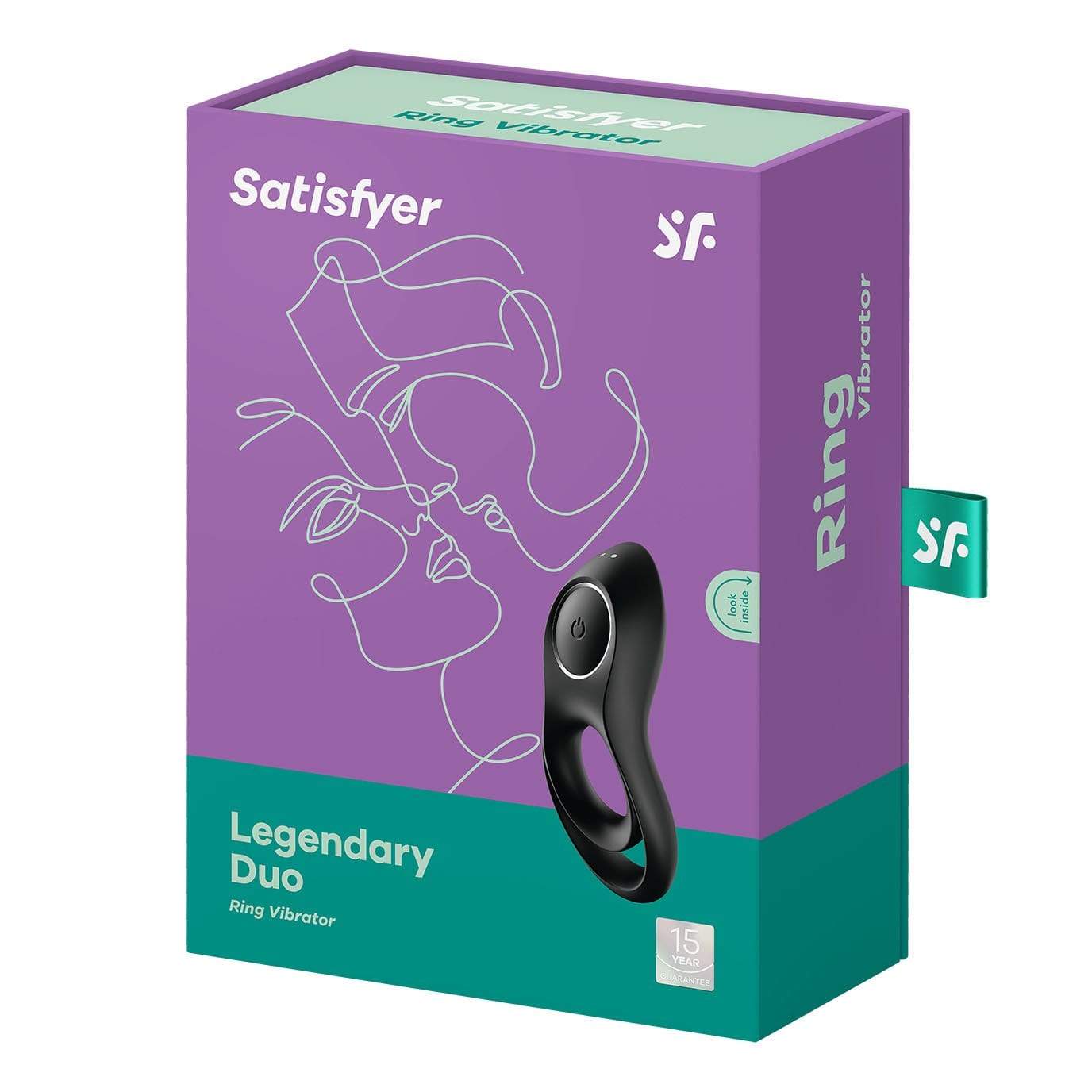 Satisfyer - Legendary Duo Silicone Vibrating Cock Ring (Black) STF1207 CherryAffairs