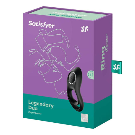Satisfyer - Legendary Duo Silicone Vibrating Cock Ring (Black) STF1207 CherryAffairs