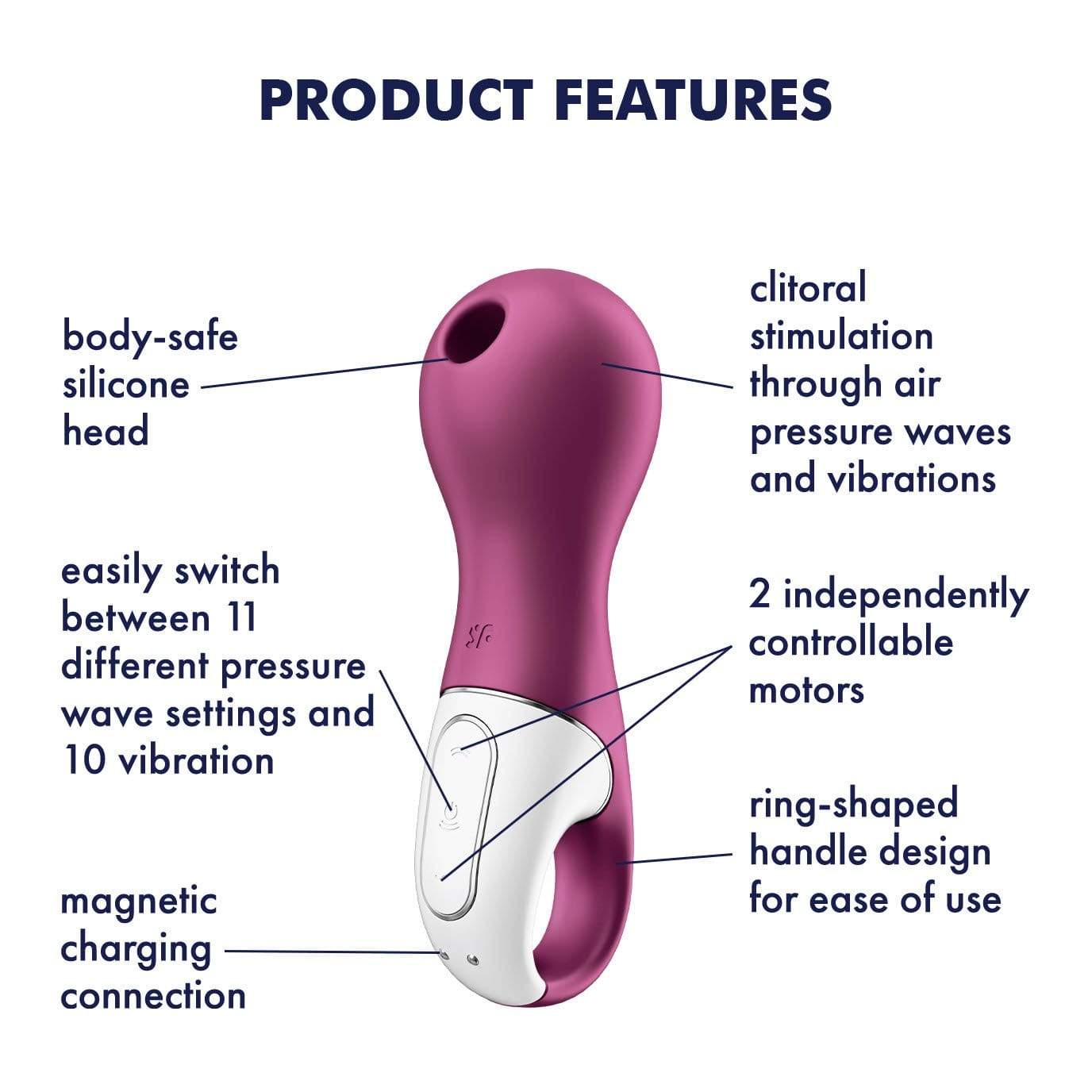Satisfyer - Lucky Libra Air Pulse Clitoral Air Stimulator (Berry) STF1201 CherryAffairs