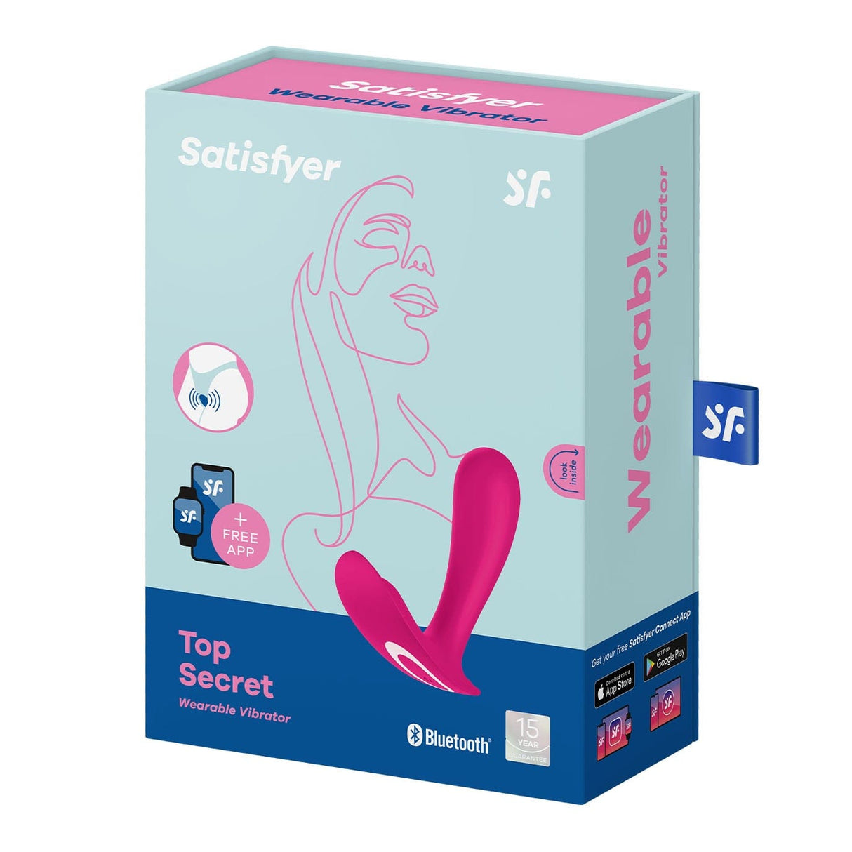 Satisfyer - Top Secret App-Controlled Wearable G-spot Vibrator (Pink) STF1211 CherryAffairs
