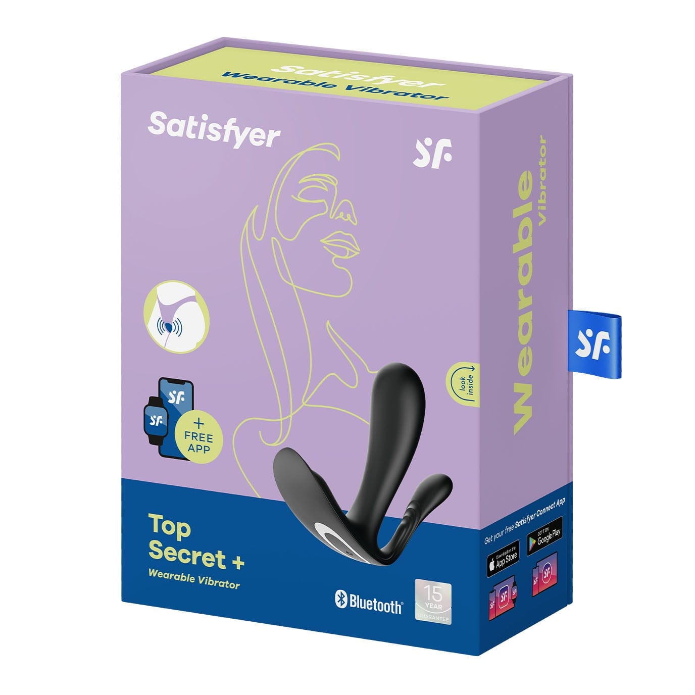 Satisfyer - Top Secret+ App-Controlled Wearable Dual Vibrator (Black) STF1212 CherryAffairs