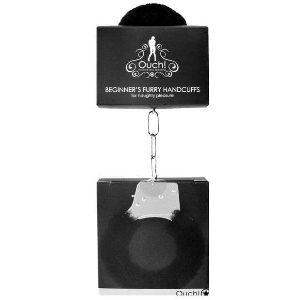 Shots - Ouch Beginner's Furry Handcuffs (Black) Hand/Leg Cuffs