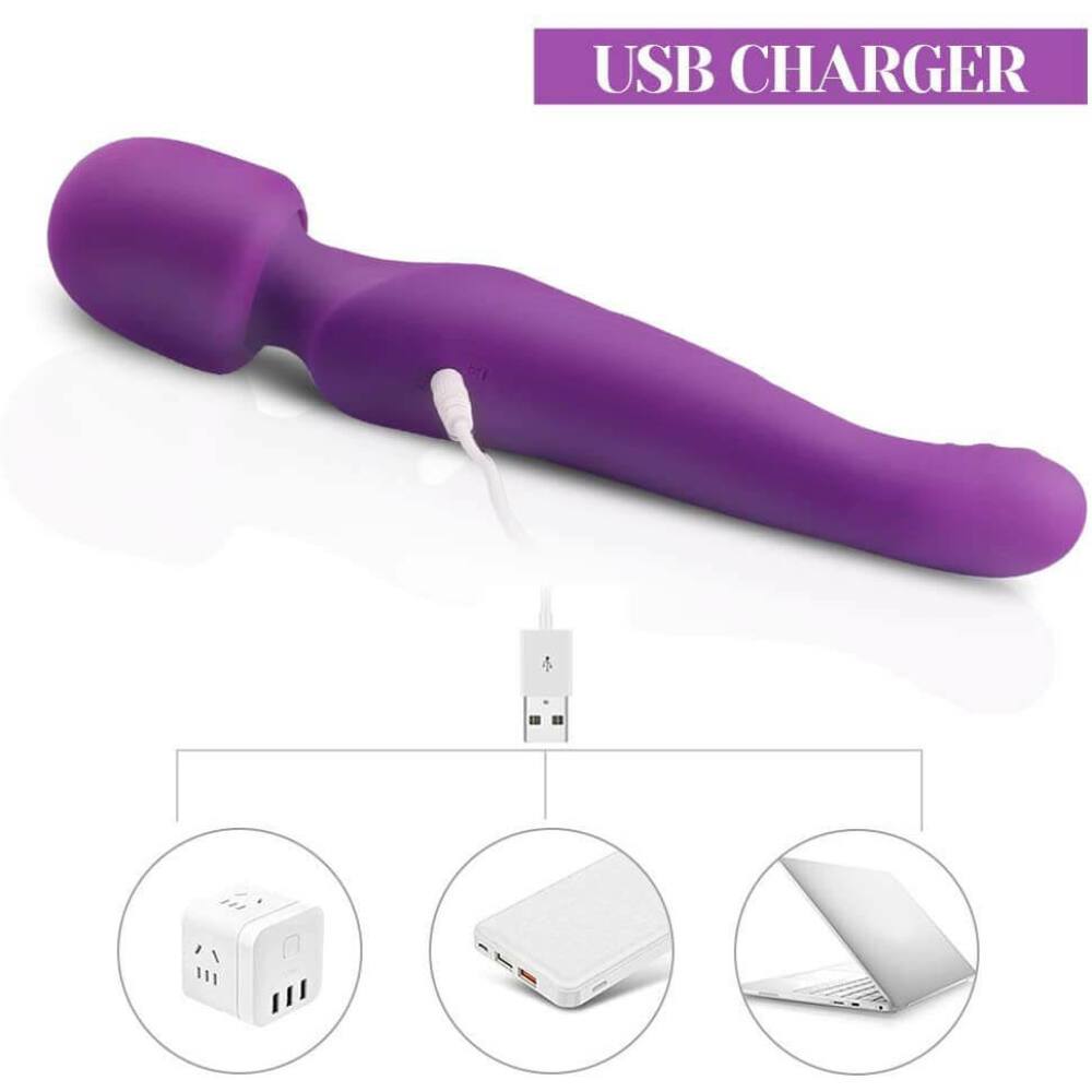Tracy's Dog - Dual Vibe G Spot Clitoral Air Stimulator Wand Massager (Purple) TRD1015 CherryAffairs