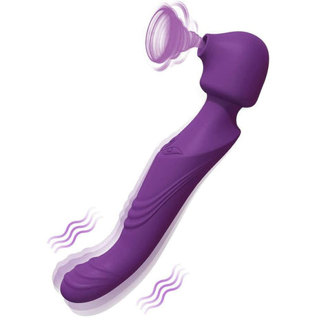 Tracy's Dog - Dual Vibe G Spot Clitoral Air Stimulator Wand Massager (Purple) TRD1015 CherryAffairs