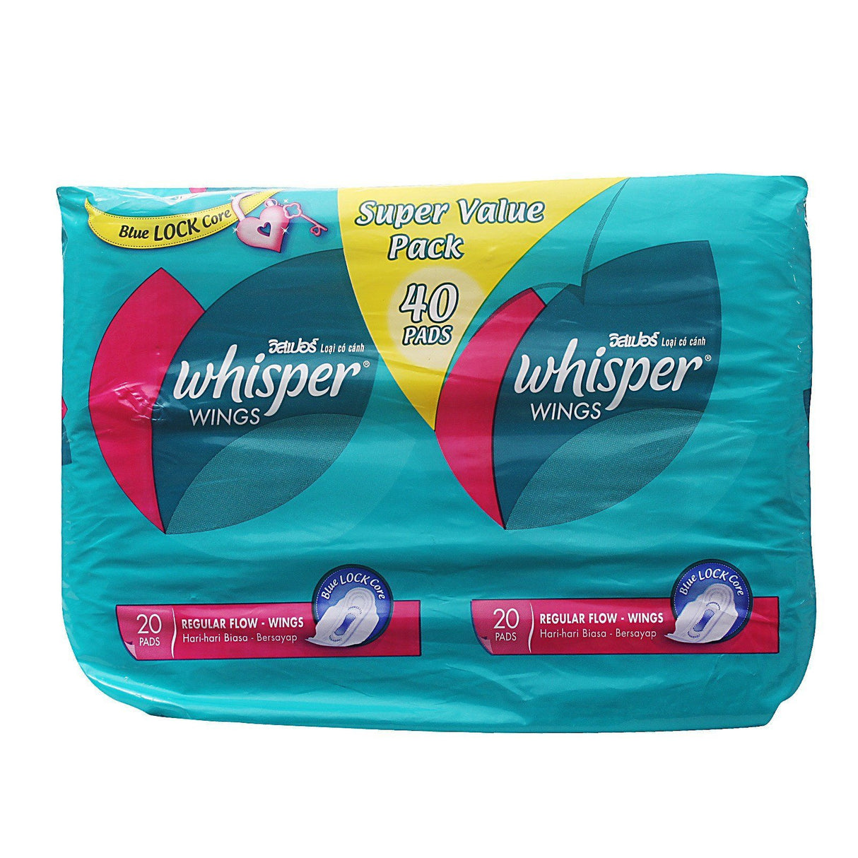 Whisper - Regular Flow Wings 20sx2 Value Pack - CherryAffairs.sg