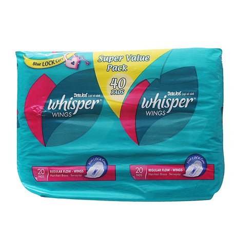 Whisper - Regular Flow Wings 20sx2 Value Pack - CherryAffairs.sg