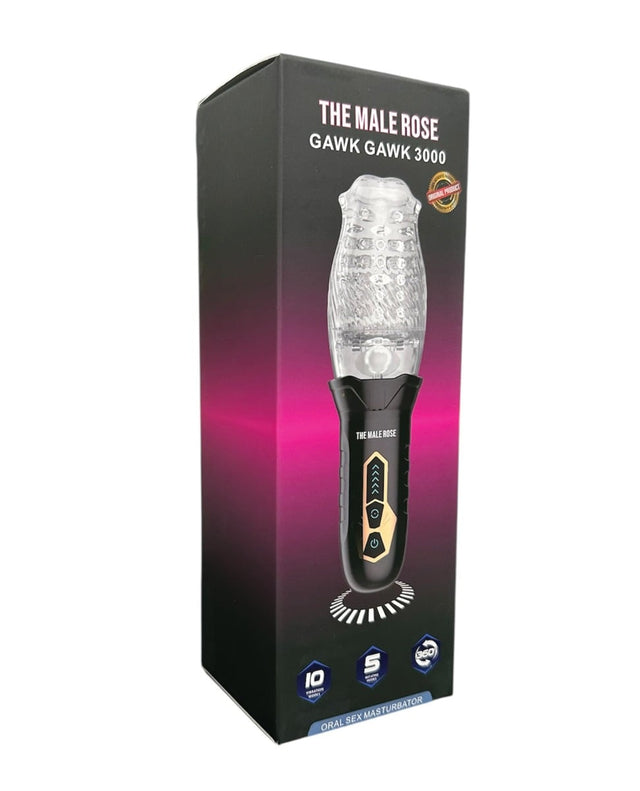 The Male Rose - Gawk Gawk 3000 Rotating Oral Masturbator (Black) - Black