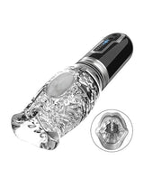 The Male Rose - 3 Thrusting, Rotating & Vibrating Oral Masturbator (Black) - Black