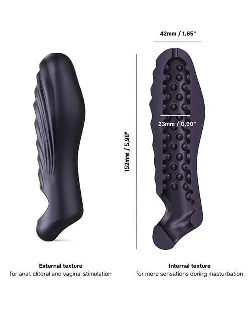 Manwan - RYZER Textured Penis Sleeve (Black) - Black