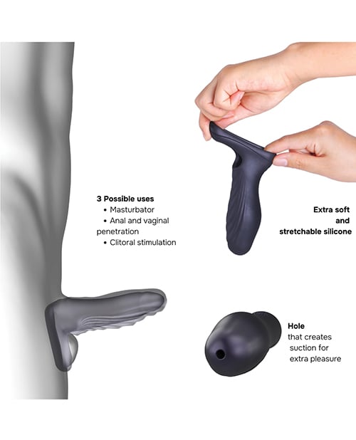 Manwan - RYZER Textured Penis Sleeve (Black) - Black