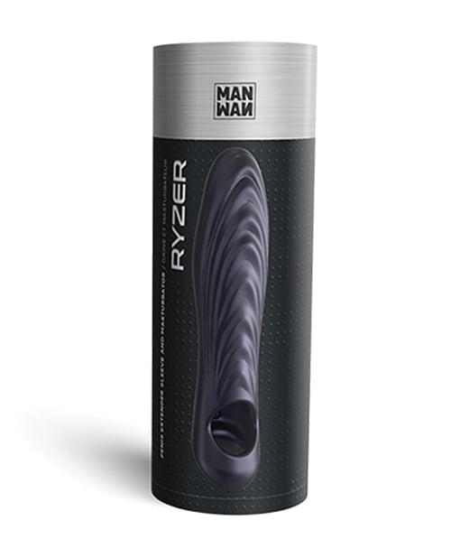 Manwan - RYZER Textured Penis Sleeve (Black) - Black