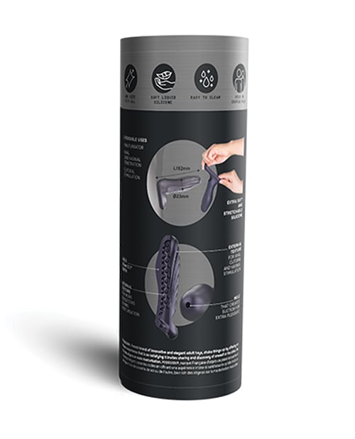 Manwan - RYZER Textured Penis Sleeve (Black) - Black