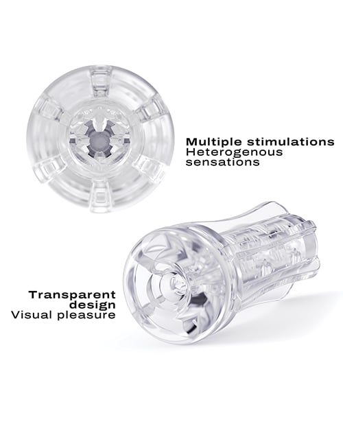 Dorcel - Deep Blow Textured Masturbation Sleeve (Clear) - Clear / Multi Sensation