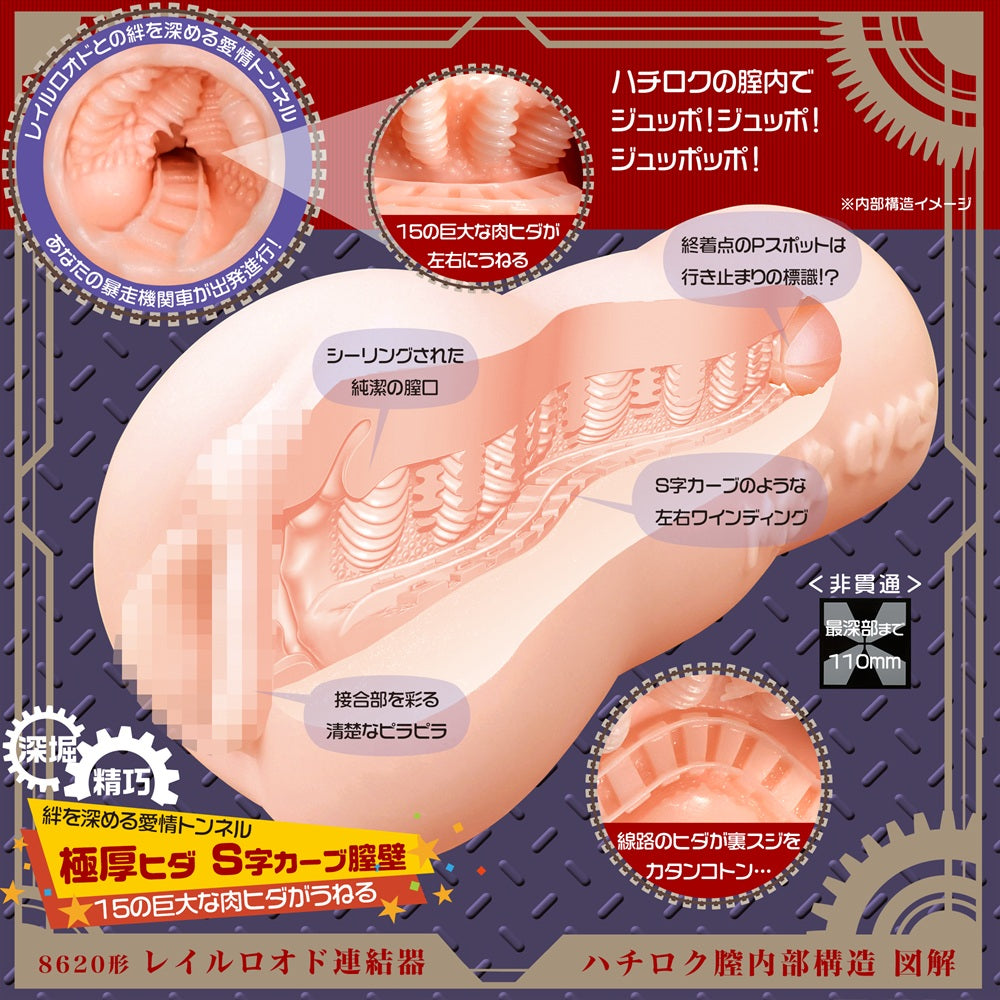 Magic Eyes－八六鐵道車鉤手動自慰器，附贈品（米色）