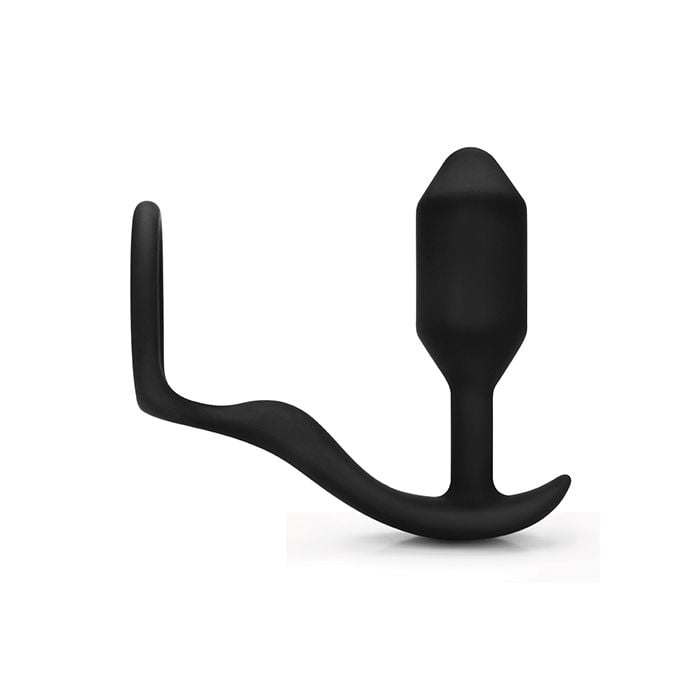 B-Vibe - Snug & Tug Weighted Silicone Cock Ring (Black) - Black