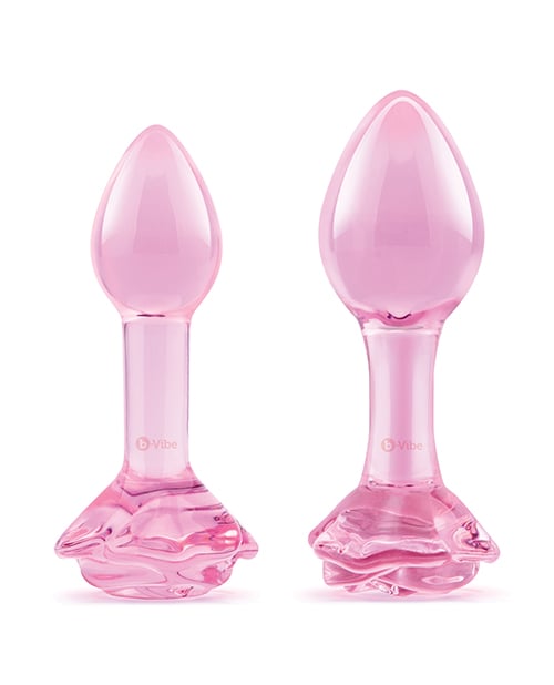 B-Vibe - Pink Roses Silicone Anal Plug Training Set (Pink) - Pink