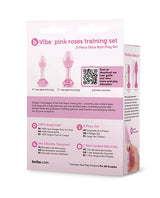 B-Vibe - Pink Roses Silicone Anal Plug Training Set (Pink) - Pink