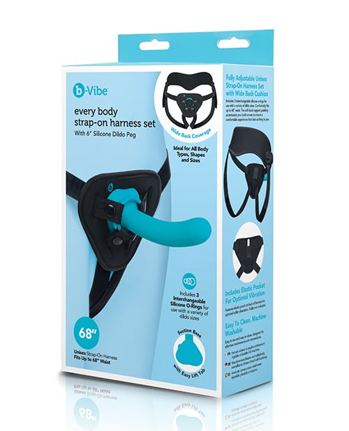 B-Vibe - Every Body Strap-On Harness & Silicone Dildo Set (Beige) - Beige / 15.2 cm