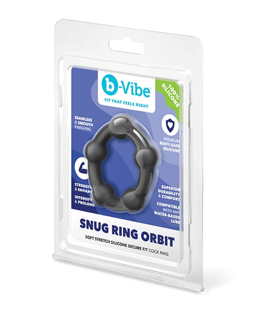 B-Vibe - Snug Silicone Cock Ring Collection (Black) - Black / Orbit
