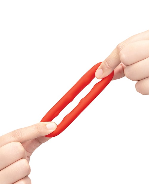 B-Vibe - Flex Ring Grip Silicone Cock Ring (Red) - Red