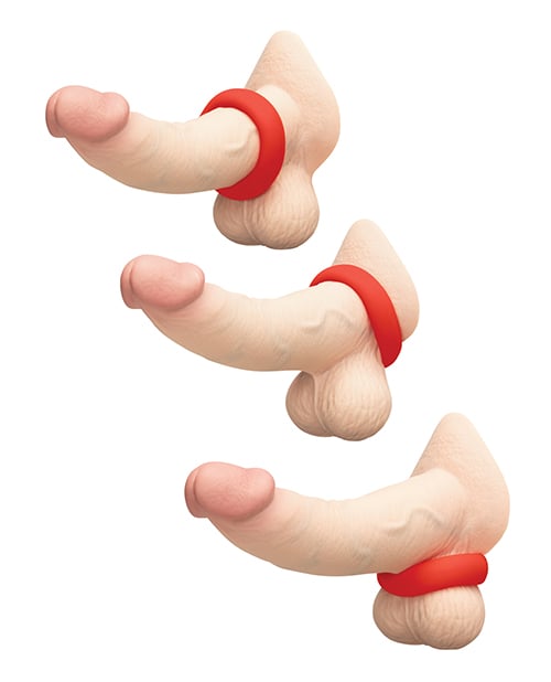 B-Vibe - Flex Ring Grip Silicone Cock Ring (Red) - Red