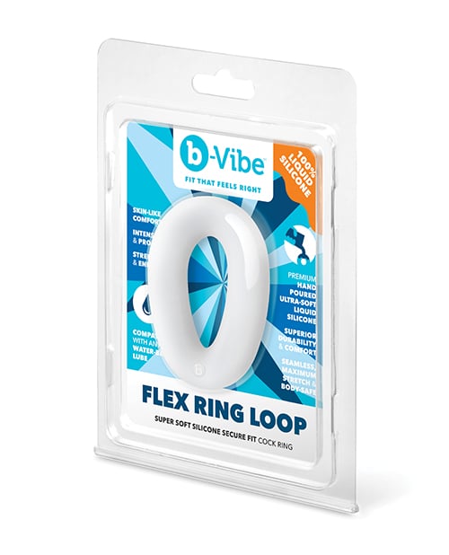 B-Vibe - Flex Ring Loop Silicone Cock Ring (Clear) - Clear