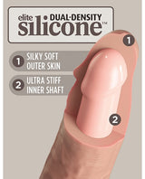 Pipedream - King Cock Elite Dual-Density Silicone Suction Dildo (Beige) - Beige / 22.9 cm