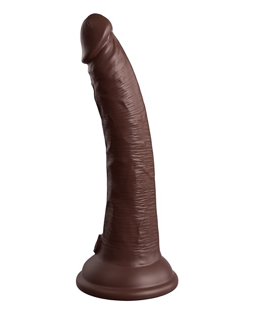 Pipedream - King Cock Elite Vibrating Silicone Suction Dildo - Brown / 17.8 cm
