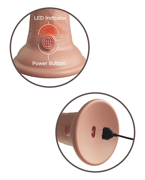 Pipedream - King Cock Elite Vibrating Silicone Suction Dildo - Beige / 20.3 cm