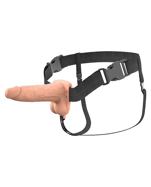 Pipedream - Fantasy X-Tensions Elite Vibrating Hollow Strap-On - Beige / 15.2 cm