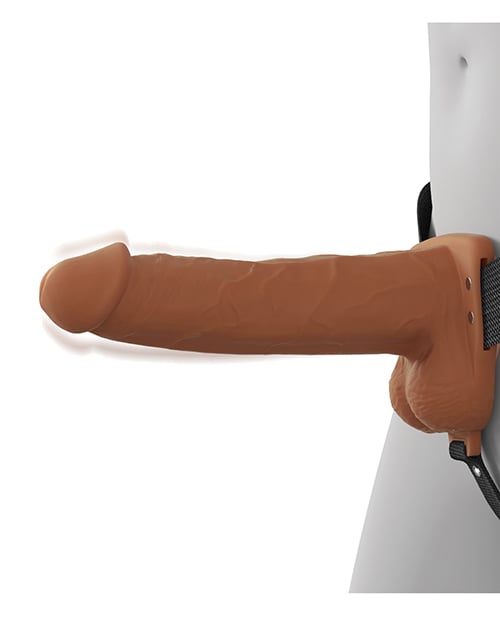 Pipedream - Fantasy X-Tensions Elite Vibrating Hollow Strap-On - Brown / 17.8 cm
