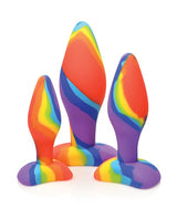 Curve Novelties - Simply Sweet Rainbow Silicone Anal Plug Set - Multi Colour