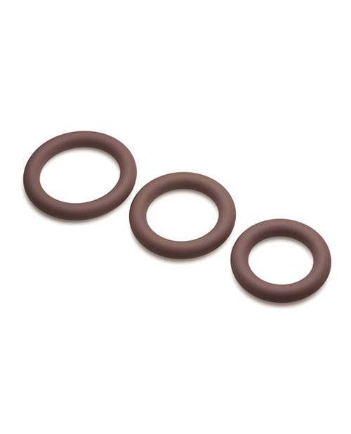 Curve Novelties - Jock Silicone Cock Ring Set of 3 - Brown