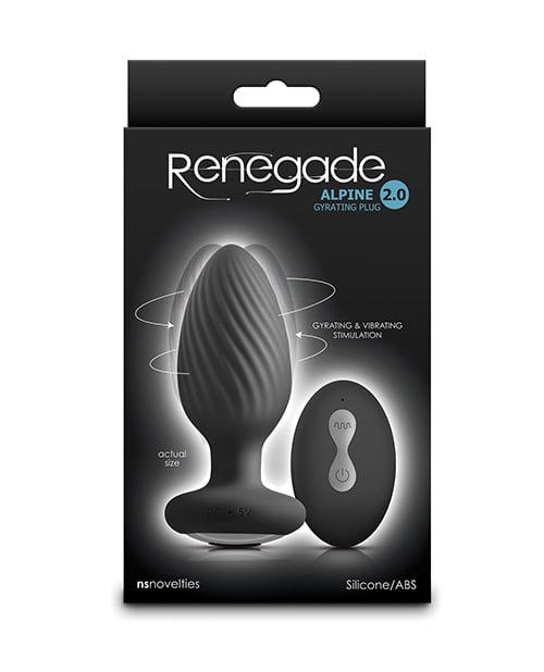 NS Novelties - Renegade Alpine 2.0 Remote-Control Gyrating Anal Plug (Black) - Black