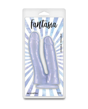 NS Novelties - Fantasia Double Trouble Dildo (Azure) - Blue