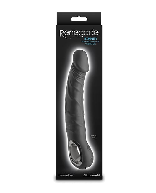 NS Novelties - Renegade Rimmer Rechargeable Vibrating Dildo (Black) - Black