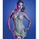 Fantasy Lingerie - Warning Sign Rhinestone Fishnet Garter Dress (Green) - Green / One Size