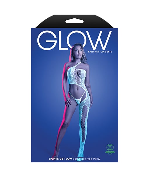 Fantasy Lingerie - Lights Get Low Floral Bodystocking & Panty (White) - White / One Size