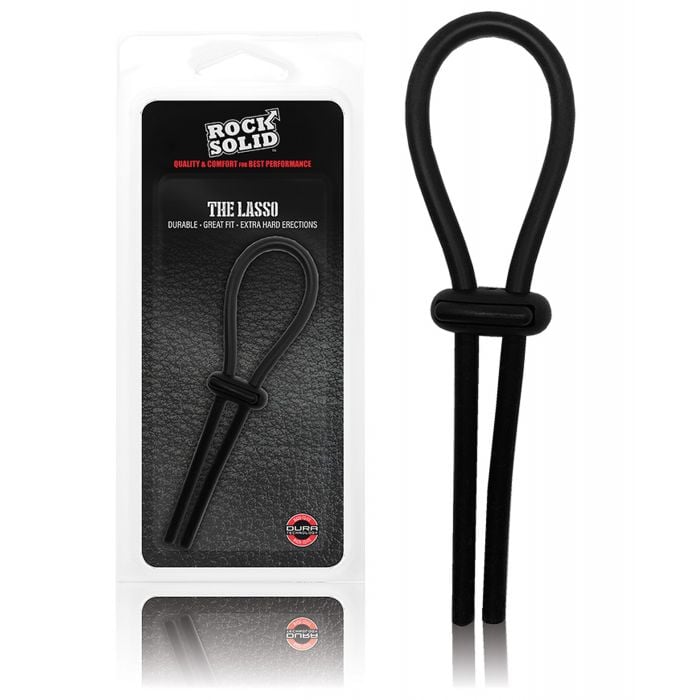 Rock Solid - Lasso Silicone Cock Ring (Black) - Black
