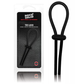 Rock Solid - Lasso Silicone Cock Ring (Black) - Black