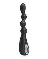 Pretty Love - Federer Rechargeable Beaded Anal Vibrator (Black) - Black